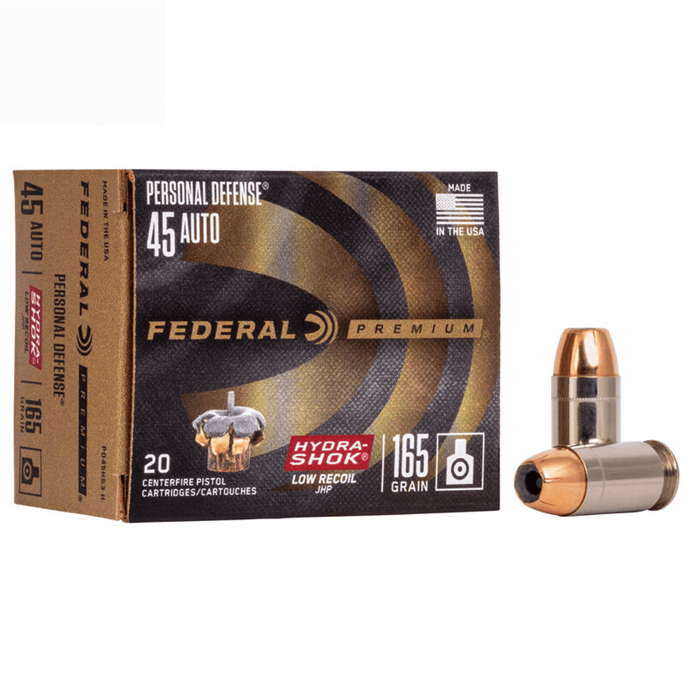 Munição Federal .45ACP JHP Hydra Shok 165gr Cx.20un